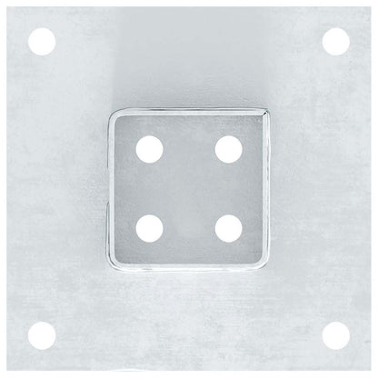 Basi per Pali Quadrate 4 pz Argento 61x61 mm in Acciaio Zincato | homemem39