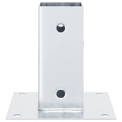 Basi per Pali Quadrate 12 pz Argento 61x61 mm Acciaio Zincato