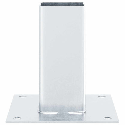 Basi per Pali Quadrate 12 pz Argento 61x61 mm Acciaio Zincato | homemem39