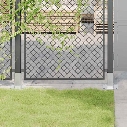 Basi per Pali Quadrate 12 pz Argento 61x61 mm Acciaio Zincato | homemem39