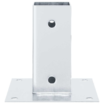 Basi per Pali Quadrate 4 pz Argento 71x71 mm in Acciaio Zincato | homemem39