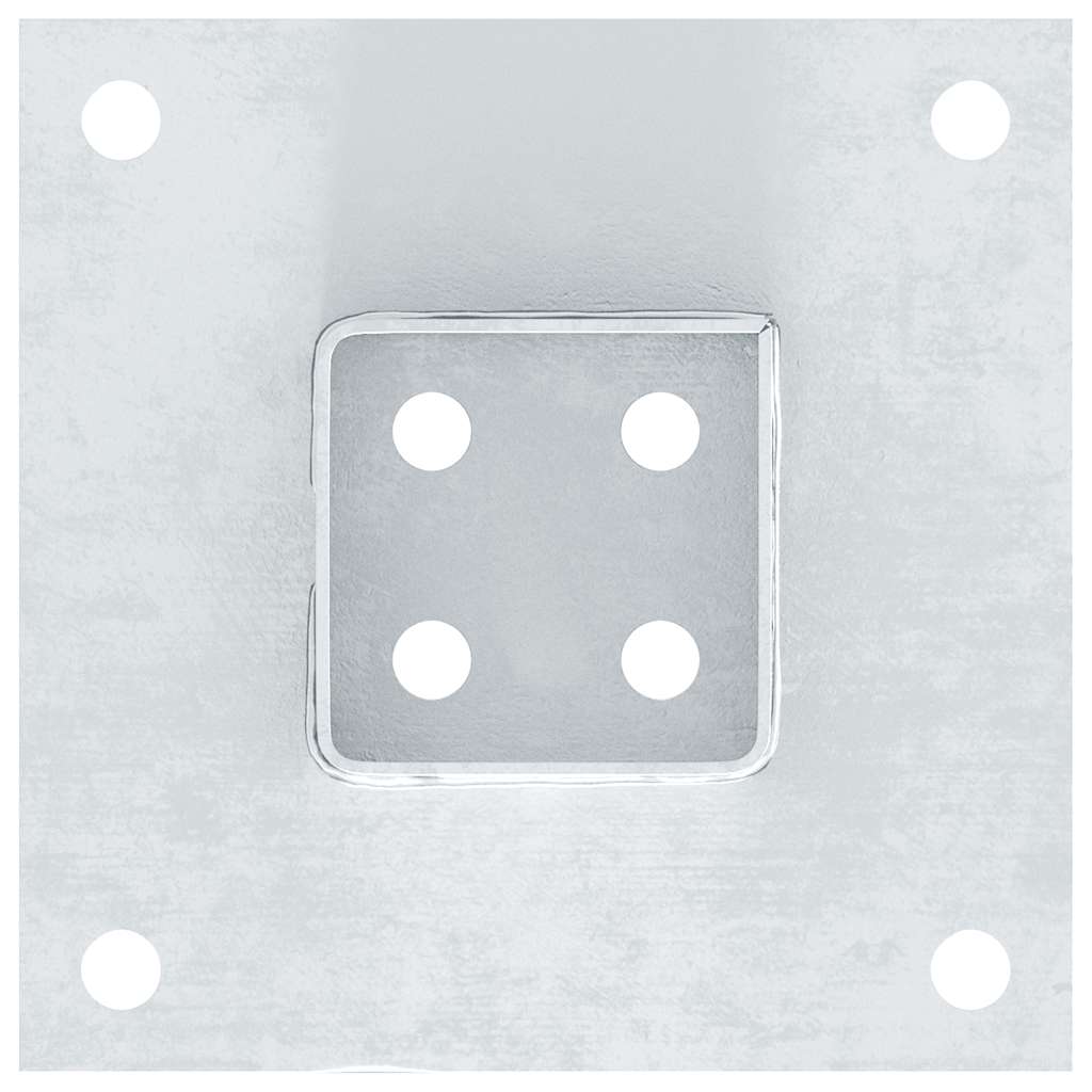 Basi per Pali Quadrate 12 pz Argento 71x71 mm Acciaio Zincato | homemem39