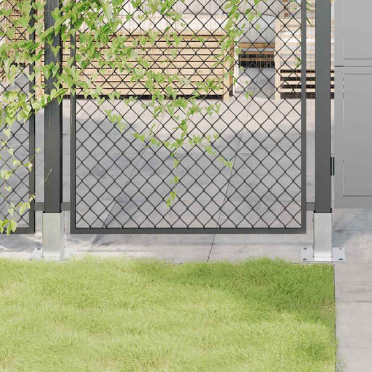 Basi per Pali Quadrate 12 pz Argento 71x71 mm Acciaio Zincato | homemem39