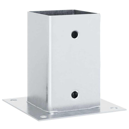 Basi per Pali Quadrate 12 pz Argento 81x81 mm Acciaio Zincato | homemem39