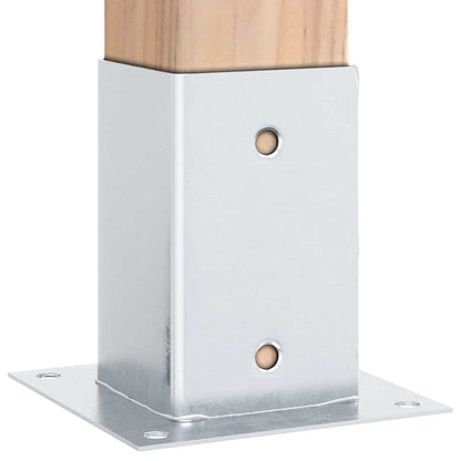 Basi per Pali Quadrate 12 pz Argento 81x81 mm Acciaio Zincato | homemem39