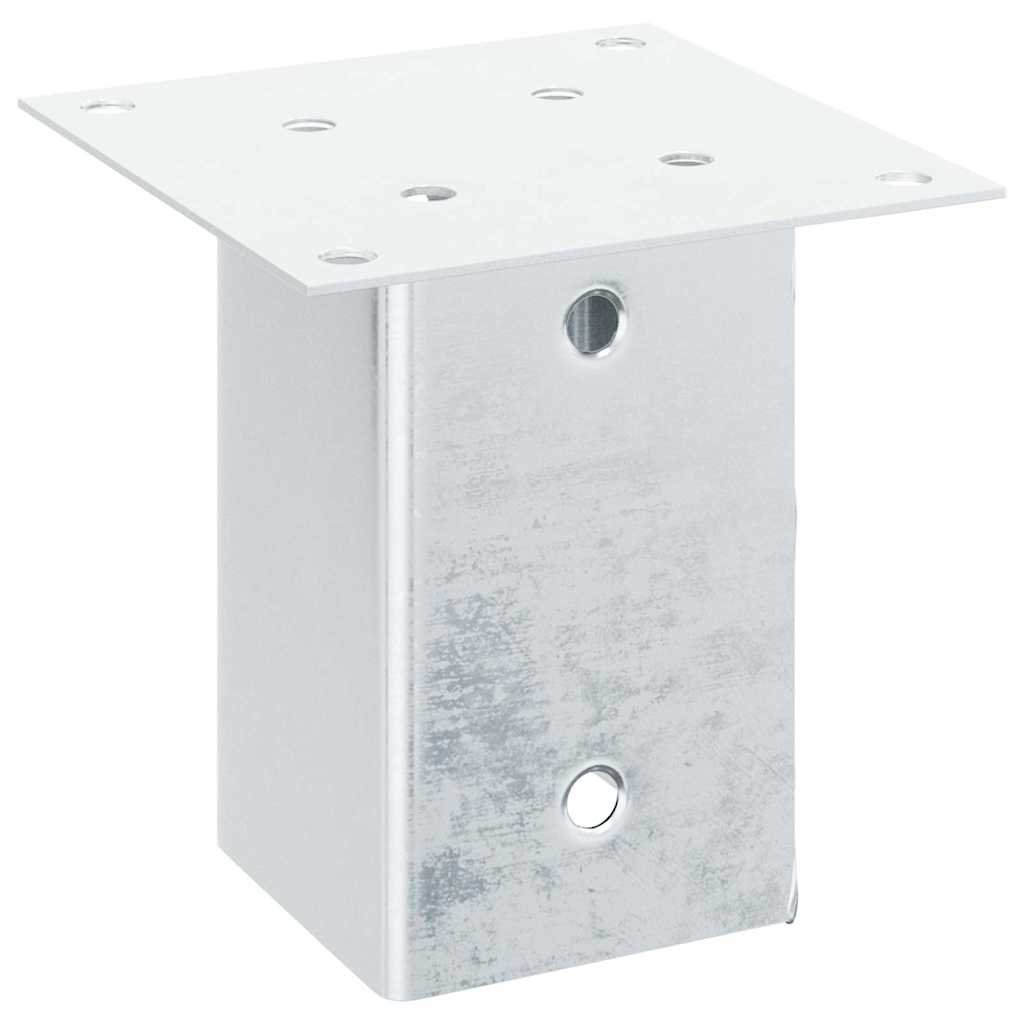 Basi per Pali Quadrate 12 pz Argento 81x81 mm Acciaio Zincato | homemem39