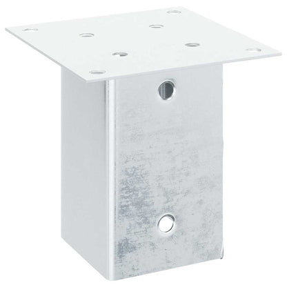 Basi per Pali Quadrate 12 pz Argento 81x81 mm Acciaio Zincato | homemem39