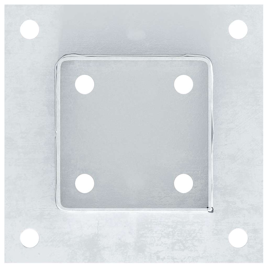 Basi per Pali Quadrate 12 pz Argento 81x81 mm Acciaio Zincato | homemem39