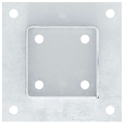 Basi per Pali Quadrate 4 pz Argento 91x91 mm in Acciaio Zincato | homemem39