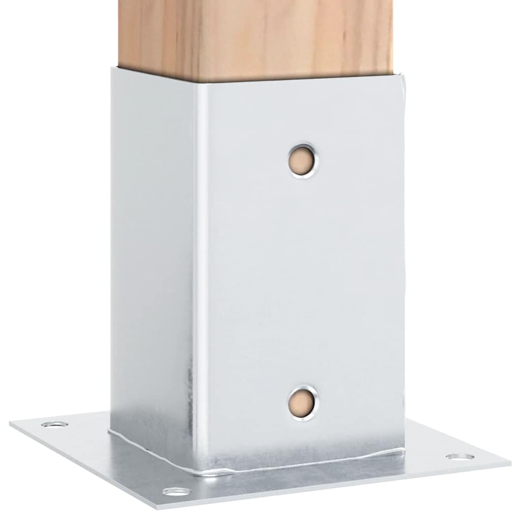 Basi per Pali Quadrate 12 pz Argento 91x91 mm Acciaio Zincato | homemem39