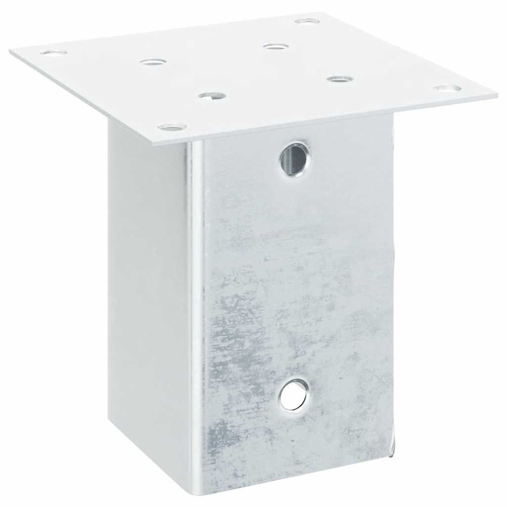 Basi per Pali Quadrate 12 pz Argento 91x91 mm Acciaio Zincato | homemem39