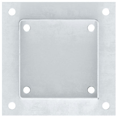 Basi per Pali Quadrate 4 pz Argento 101x101 mm Acciaio Zincato | homemem39