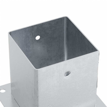 Basi per Pali Quadrate 4 pz Argento 101x101 mm Acciaio Zincato | homemem39