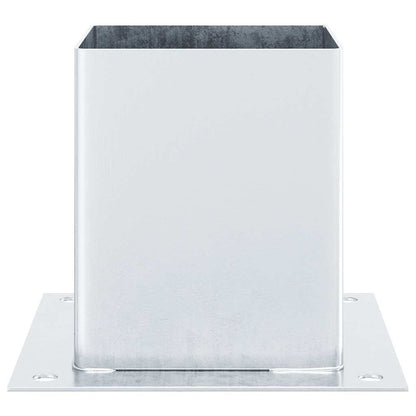 Basi per Pali Quadrate 12 pz Argento 101x101 mm Acciaio Zincato | homemem39