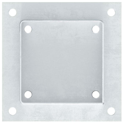 Basi per Pali Quadrate 12 pz Argento 101x101 mm Acciaio Zincato | homemem39