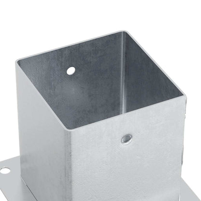 Basi per Pali Quadrate 12 pz Argento 101x101 mm Acciaio Zincato | homemem39