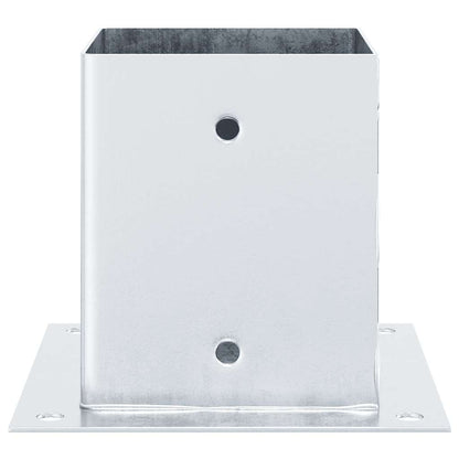 Basi per Pali Quadrate 12 pz Argento 121x121 mm Acciaio Zincato | homemem39