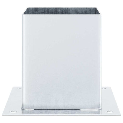 Basi per Pali Quadrate 12 pz Argento 121x121 mm Acciaio Zincato | homemem39