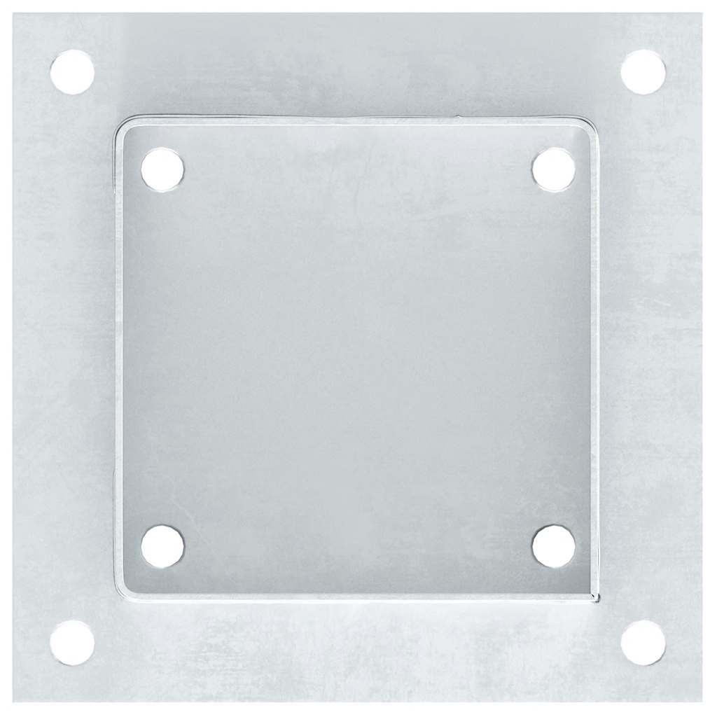 Basi per Pali Quadrate 12 pz Argento 121x121 mm Acciaio Zincato | homemem39