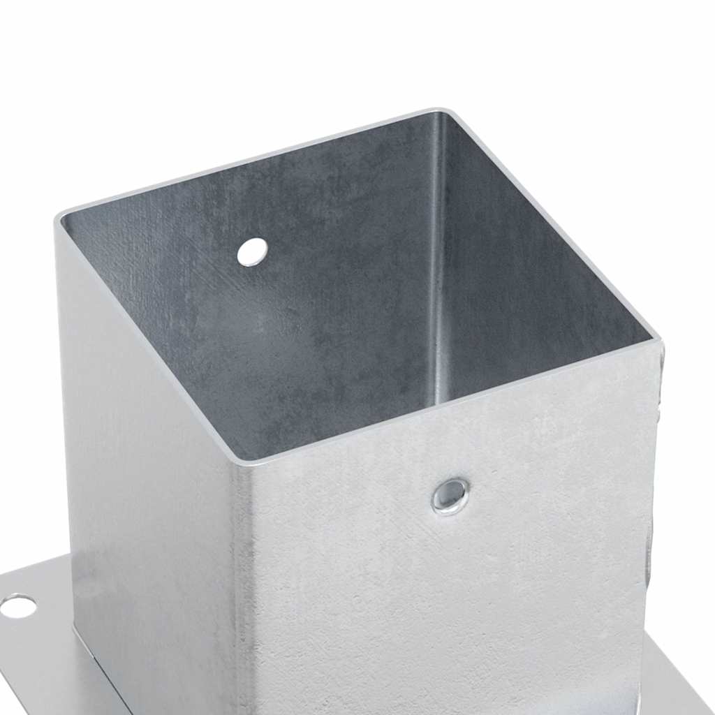 Basi per Pali Quadrate 12 pz Argento 121x121 mm Acciaio Zincato | homemem39