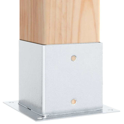 Basi per Pali Quadrate 4 pz Argento 141x141 mm Acciaio Zincato | homemem39