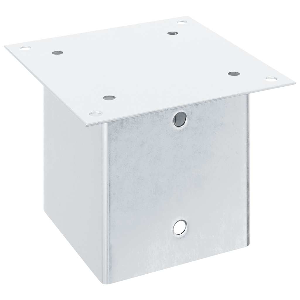 Basi per Pali Quadrate 4 pz Argento 141x141 mm Acciaio Zincato | homemem39