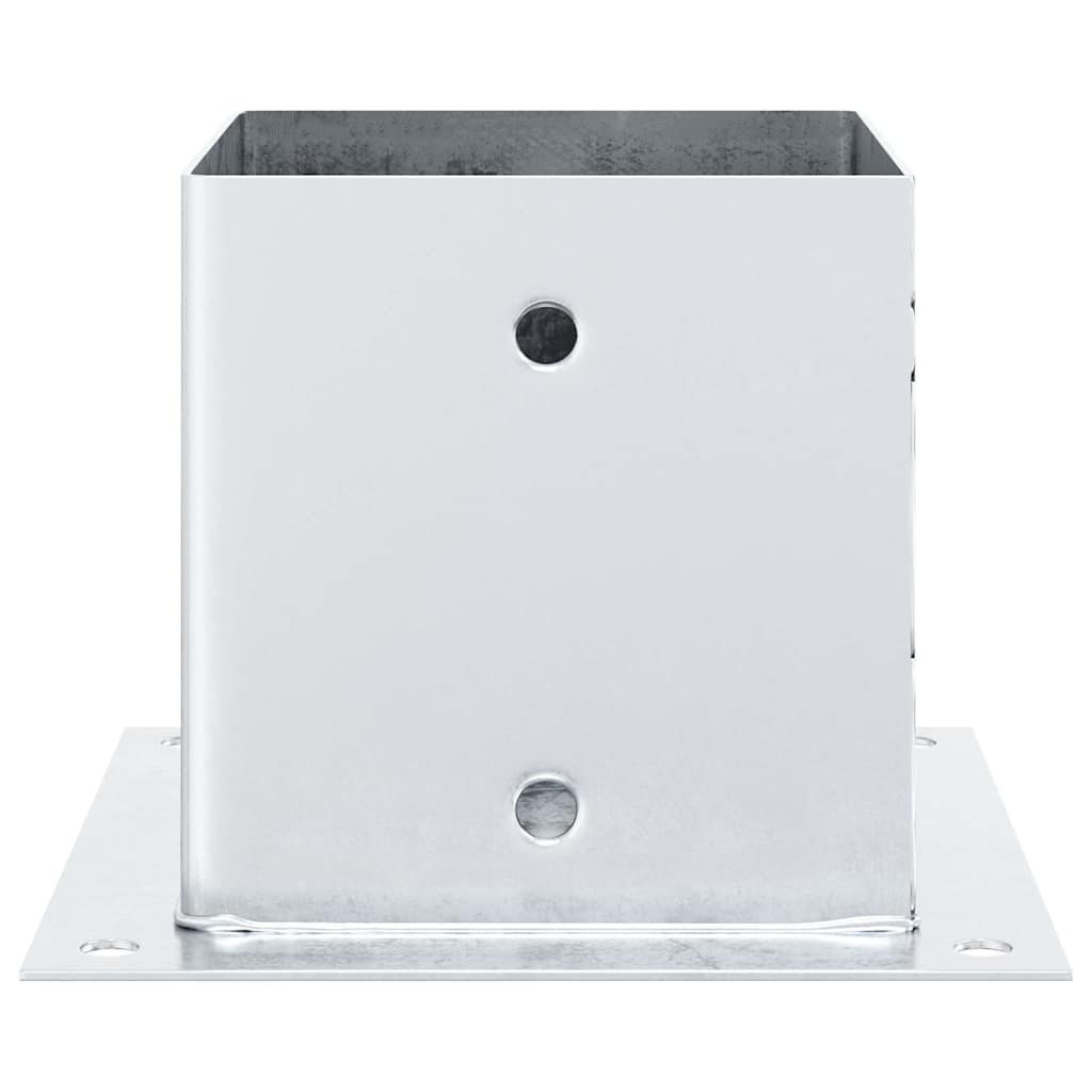 Basi per Pali Quadrate 4 pz Argento 141x141 mm Acciaio Zincato | homemem39