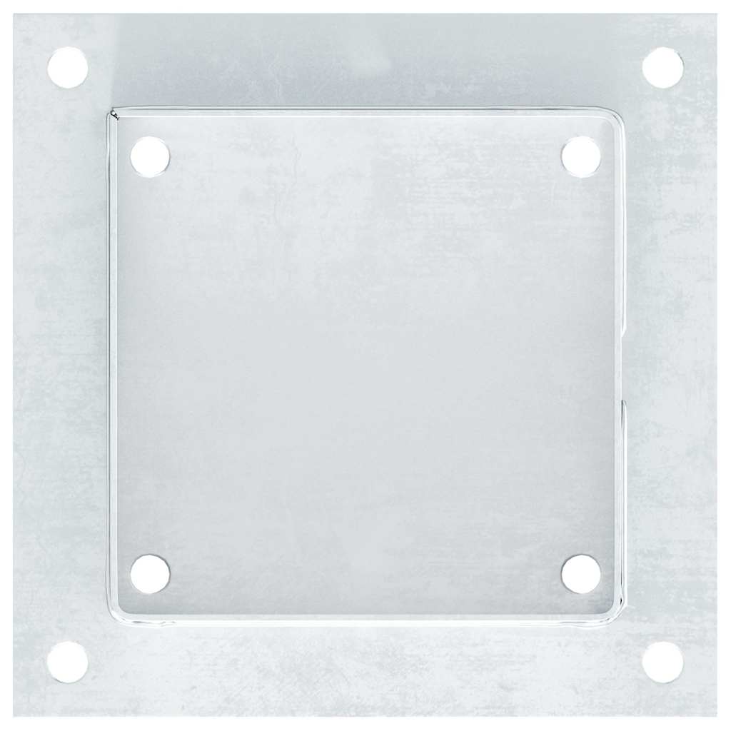 Basi per Pali Quadrate 4 pz Argento 141x141 mm Acciaio Zincato | homemem39