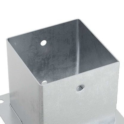 Basi per Pali Quadrate 4 pz Argento 141x141 mm Acciaio Zincato | homemem39