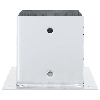 Basi per Pali Quadrate 12 pz Argento 141x141 mm Acciaio Zincato | homemem39