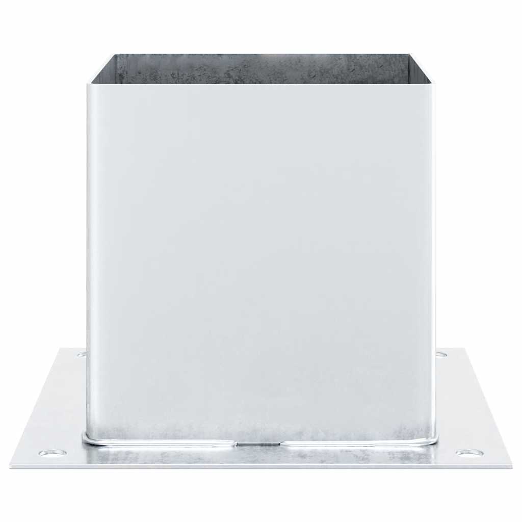 Basi per Pali Quadrate 12 pz Argento 141x141 mm Acciaio Zincato | homemem39