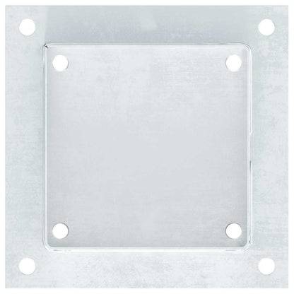 Basi per Pali Quadrate 12 pz Argento 141x141 mm Acciaio Zincato | homemem39