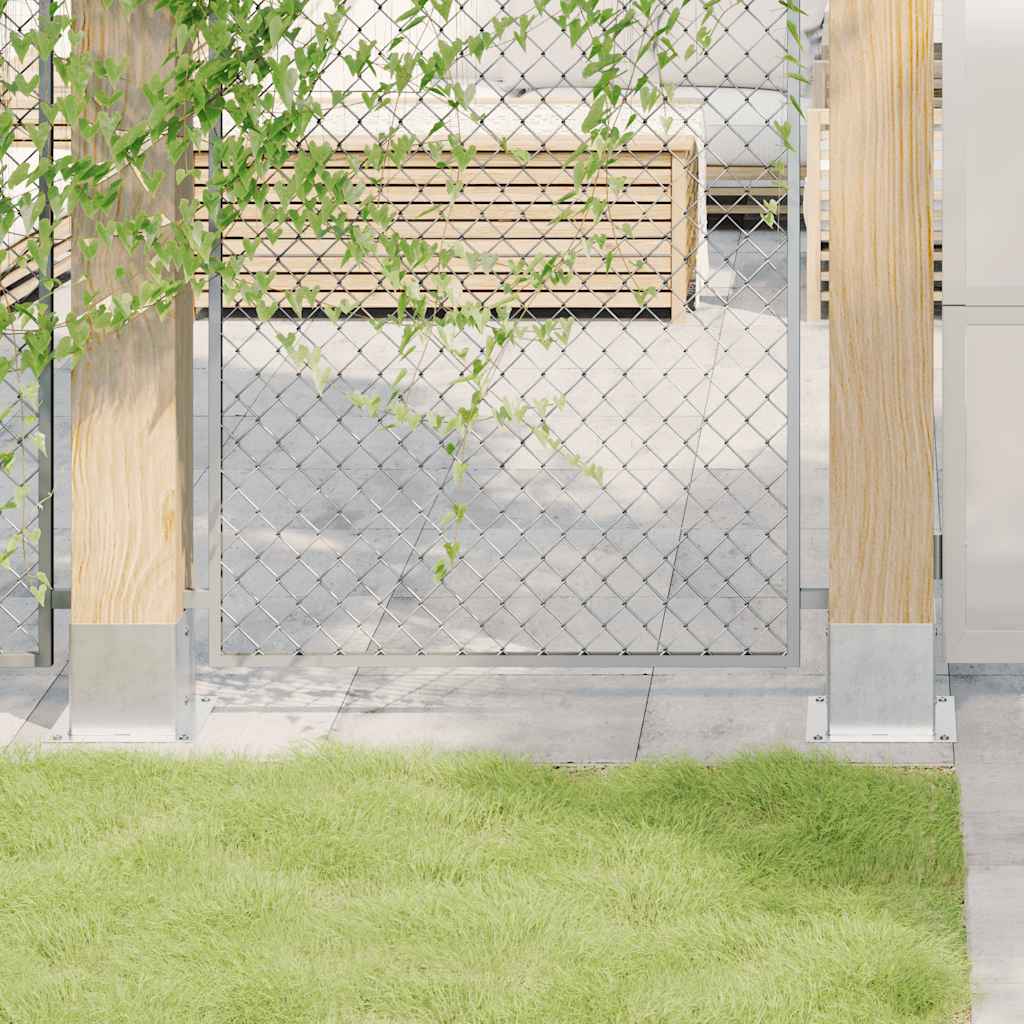 Basi per Pali Quadrate 12 pz Argento 141x141 mm Acciaio Zincato | homemem39