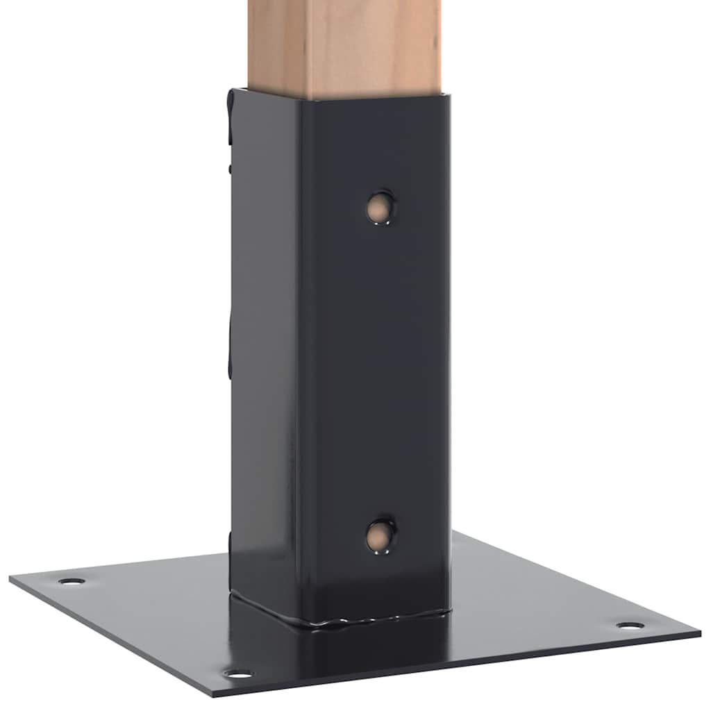 Basi per Pali Quadrati 4 pz 46x46 mm Acciaio Verniciato Polvere | homemem39