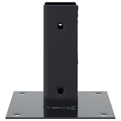 Basi per Pali Quadrati 4 pz 46x46 mm Acciaio Verniciato Polvere | homemem39