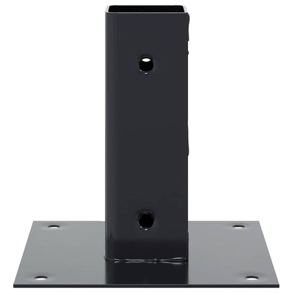Basi per Pali Quadrati 4 pz 51x51 mm Acciaio Verniciato Polvere | homemem39