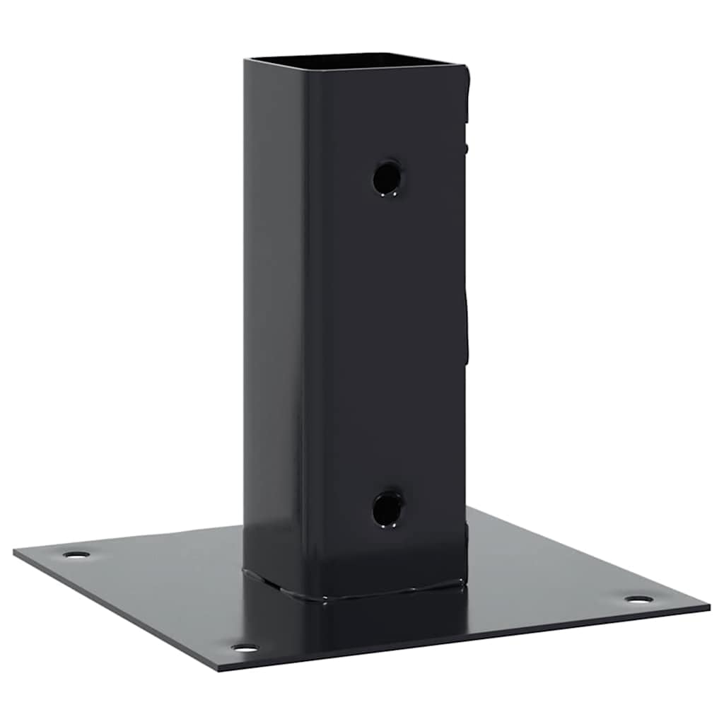 Basi per Pali Quadrati 12 pz 51x51mm Acciaio Verniciato Polvere