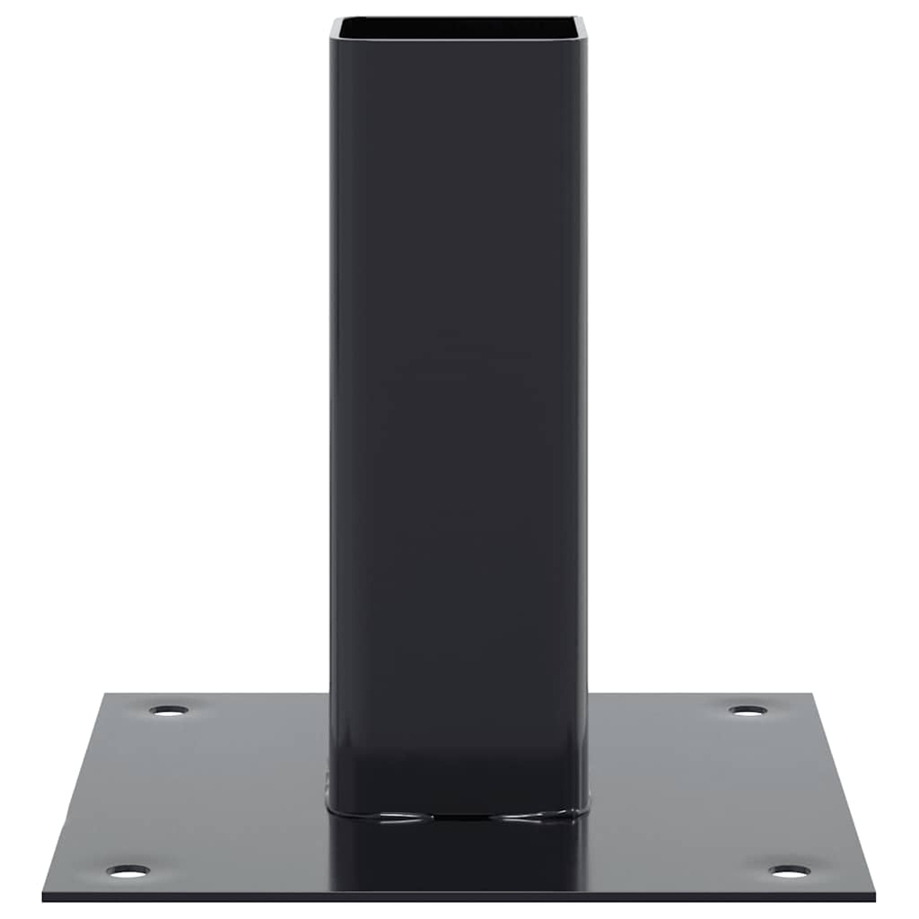 Basi per Pali Quadrati 12 pz 51x51mm Acciaio Verniciato Polvere | homemem39