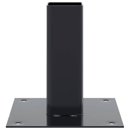 Basi per Pali Quadrati 12 pz 51x51mm Acciaio Verniciato Polvere | homemem39