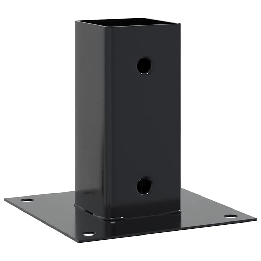 Basi per Pali Quadrati 4 pz 61x61 mm Acciaio Verniciato Polvere | homemem39