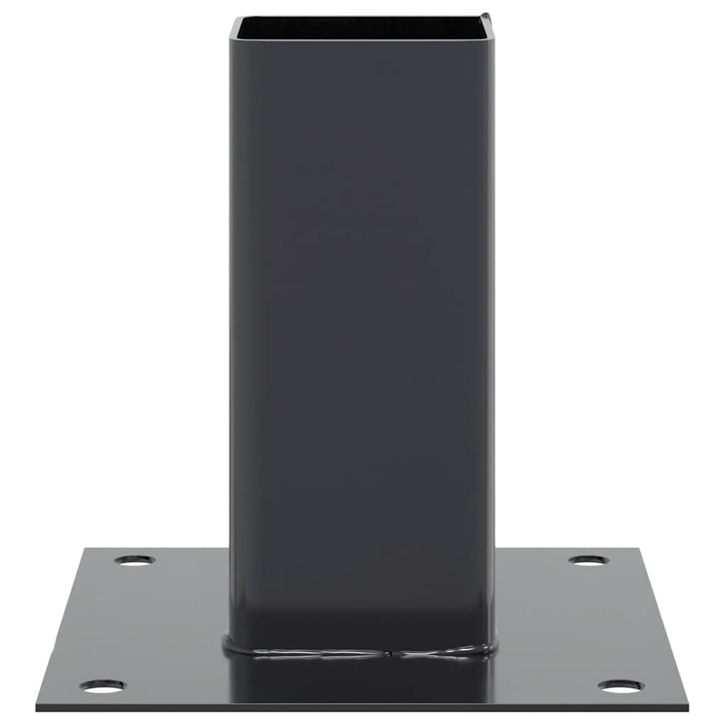 Basi per Pali Quadrati 4 pz 61x61 mm Acciaio Verniciato Polvere | homemem39