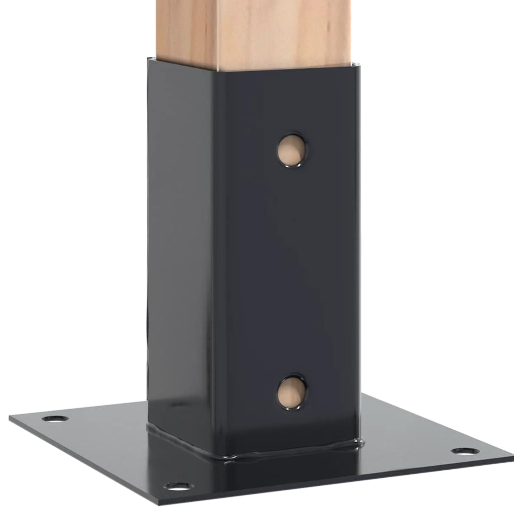 Basi per Pali Quadrati 12 pz 61x61mm Acciaio Verniciato Polvere | homemem39