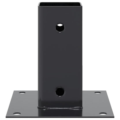 Basi per Pali Quadrati 12 pz 61x61mm Acciaio Verniciato Polvere | homemem39