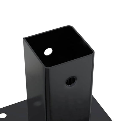 Basi per Pali Quadrati 12 pz 61x61mm Acciaio Verniciato Polvere | homemem39