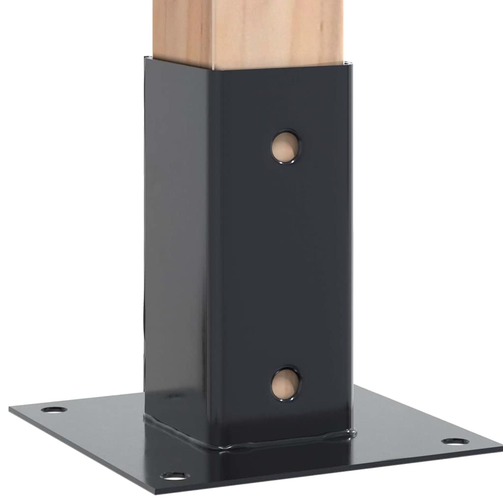 Basi per Pali Quadrati 4 pz 71x71 mm Acciaio Verniciato Polvere | homemem39