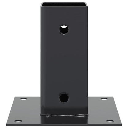 Basi per Pali Quadrati 4 pz 71x71 mm Acciaio Verniciato Polvere | homemem39