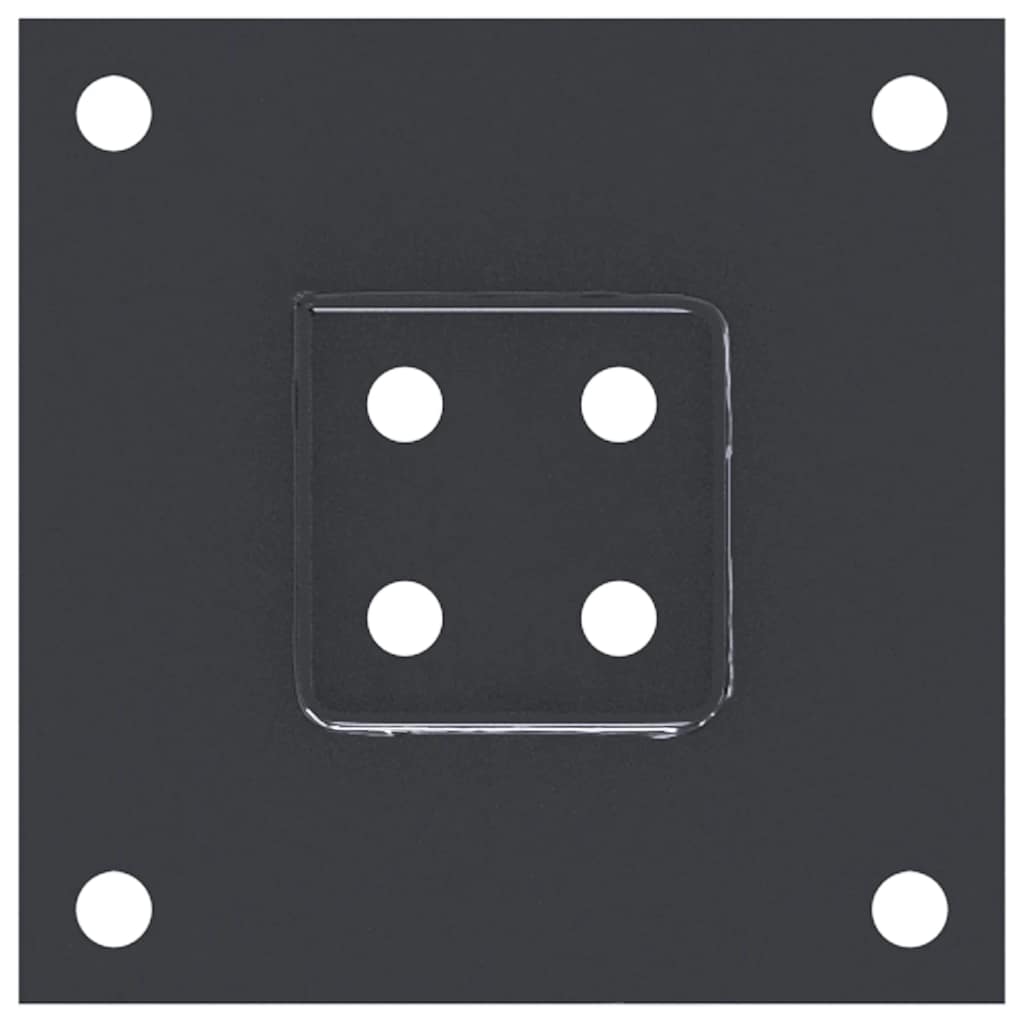 Basi per Pali Quadrati 4 pz 71x71 mm Acciaio Verniciato Polvere | homemem39