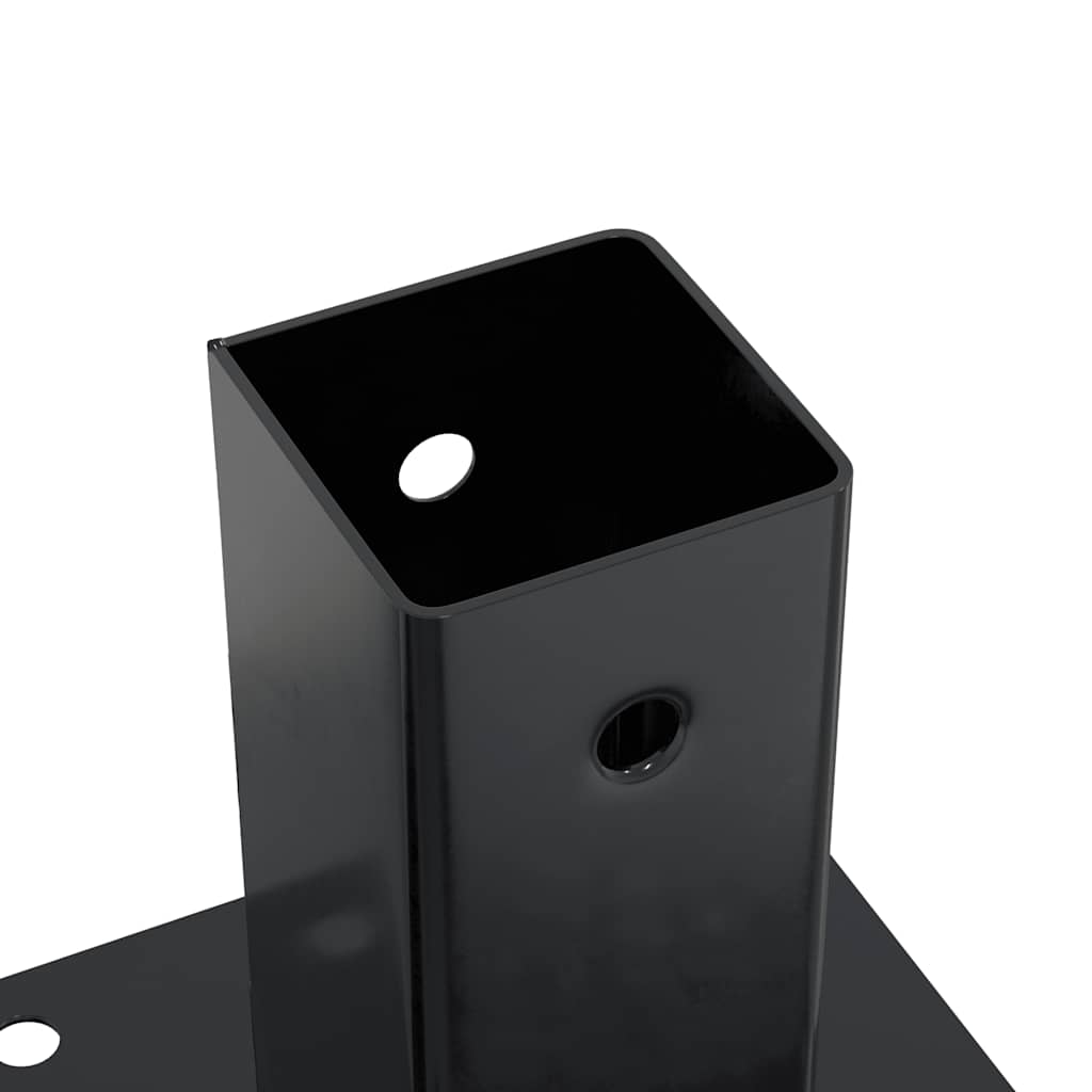 Basi per Pali Quadrati 4 pz 71x71 mm Acciaio Verniciato Polvere | homemem39