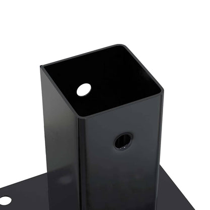 Basi per Pali Quadrati 12 pz 71x71mm Acciaio Verniciato Polvere | homemem39