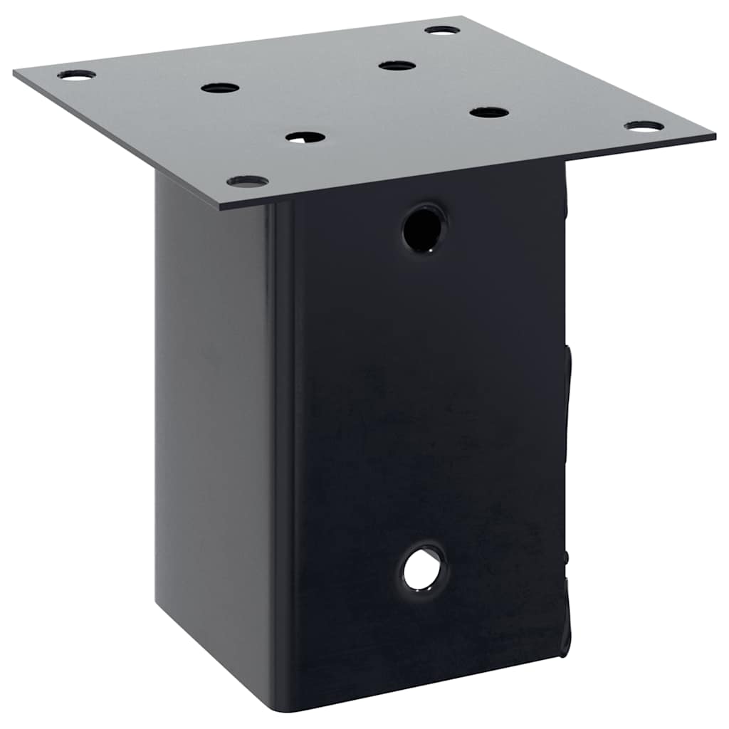 Basi per Pali Quadrati 4 pz 81x81 mm Acciaio Verniciato Polvere | homemem39